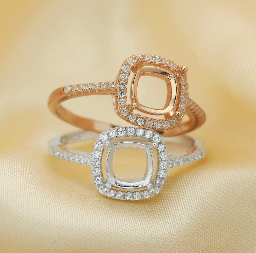 Square Keepsake Ring with Cubic Zirconia