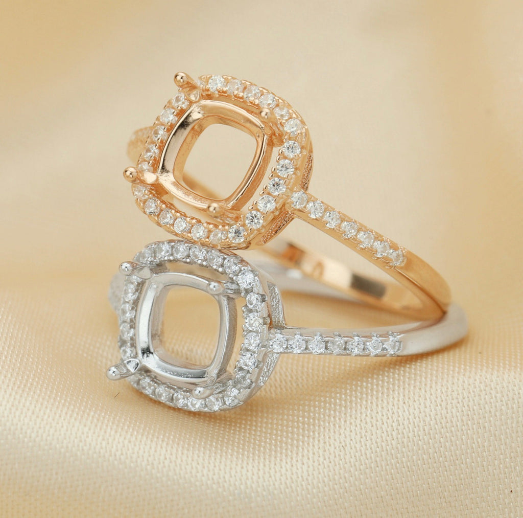 Square Keepsake Ring with Cubic Zirconia