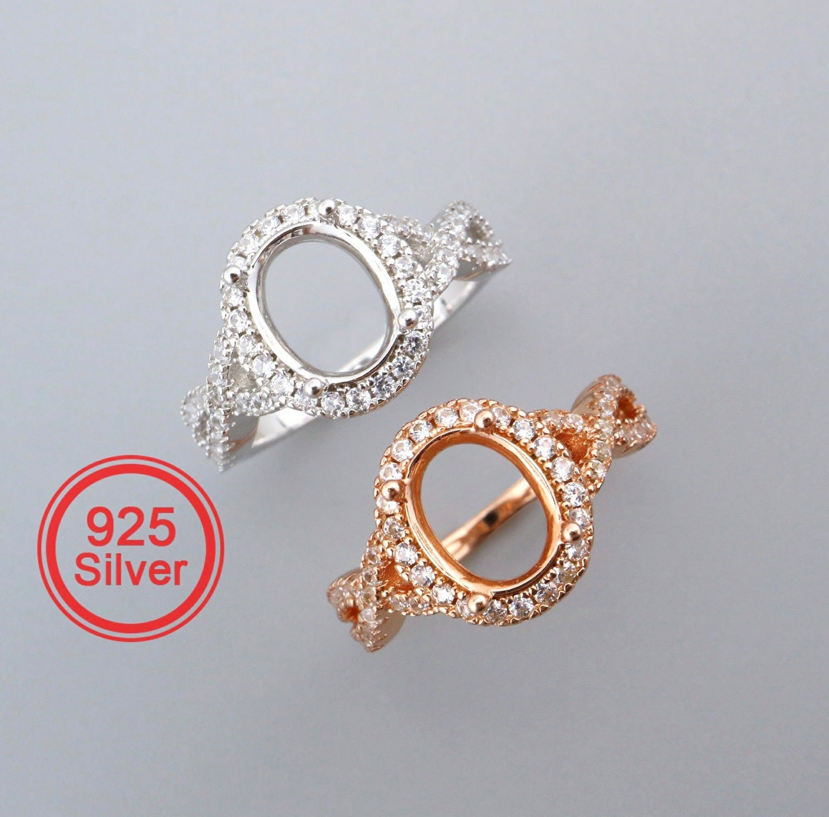 Oval Twist Band Keepsake Ring
