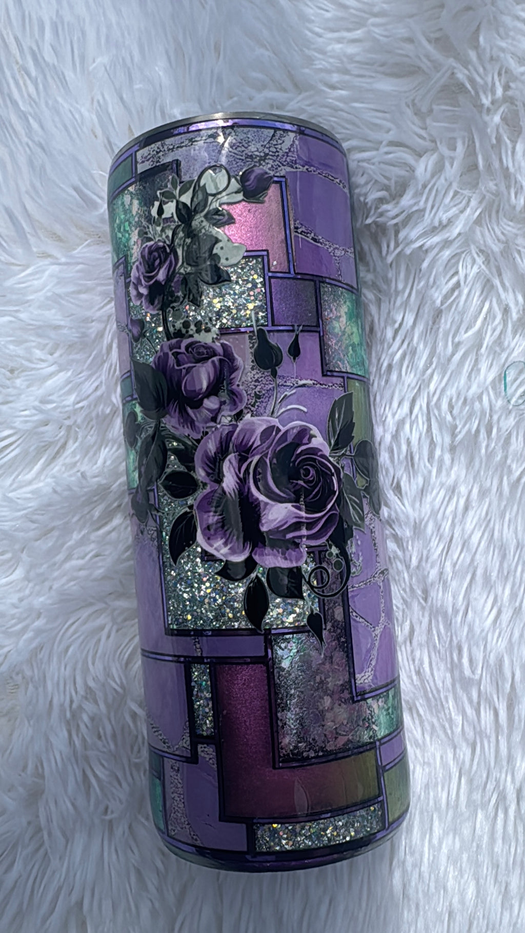 [RTS] 24oz Purple Patchwork Epoxy Tumbler