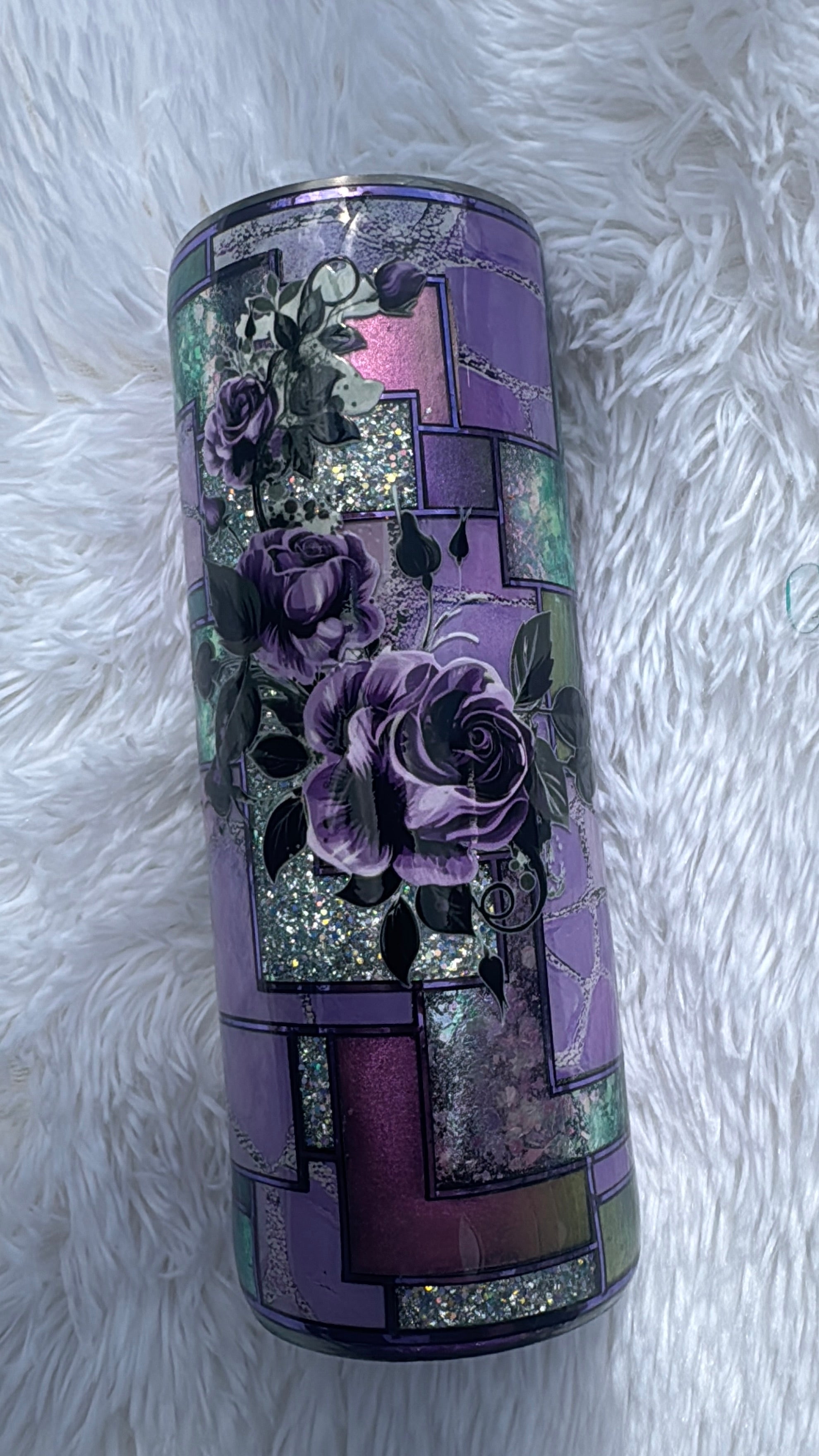 [RTS] 24oz Purple Patchwork Epoxy Tumbler