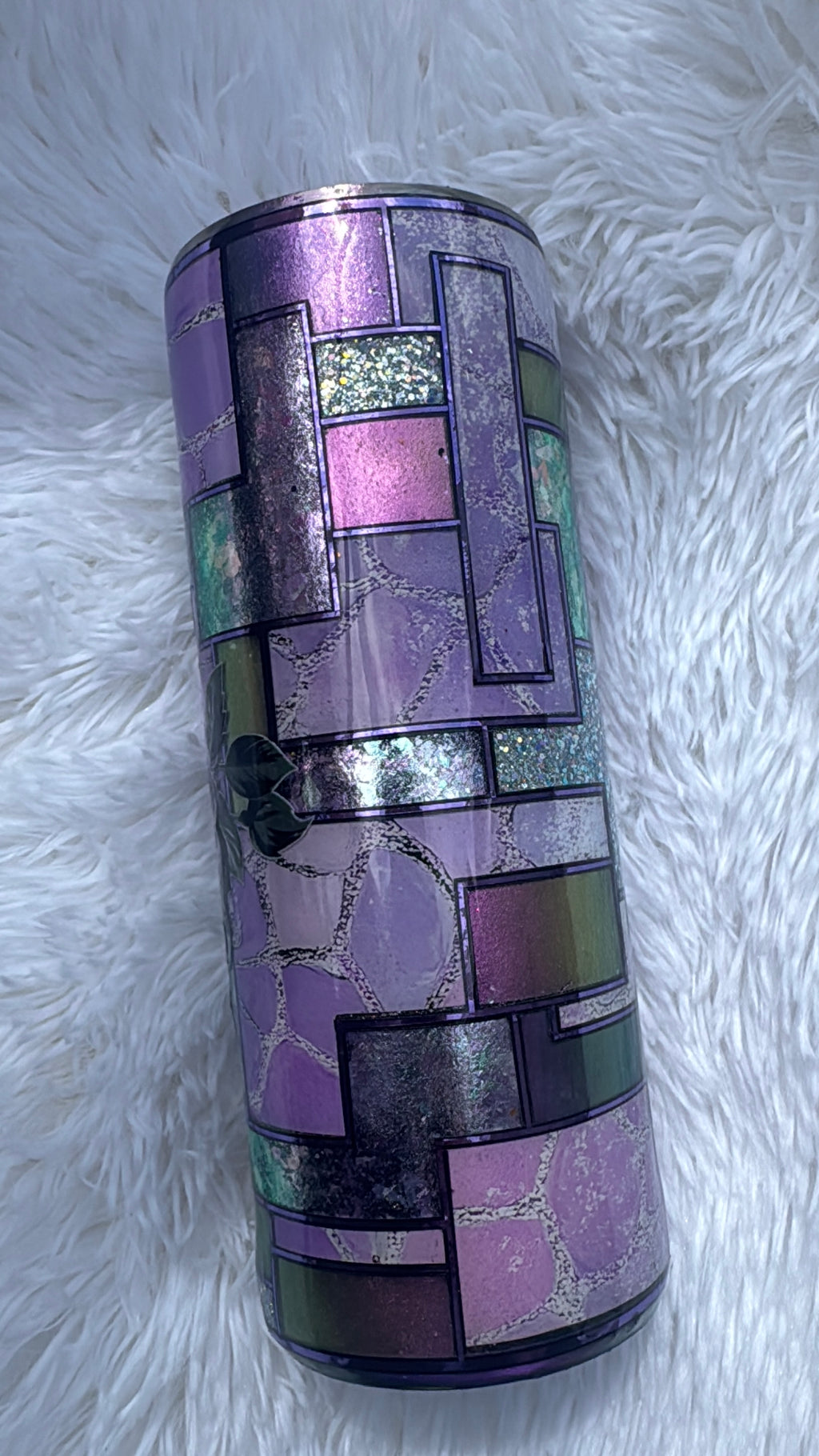 [RTS] 24oz Purple Patchwork Epoxy Tumbler