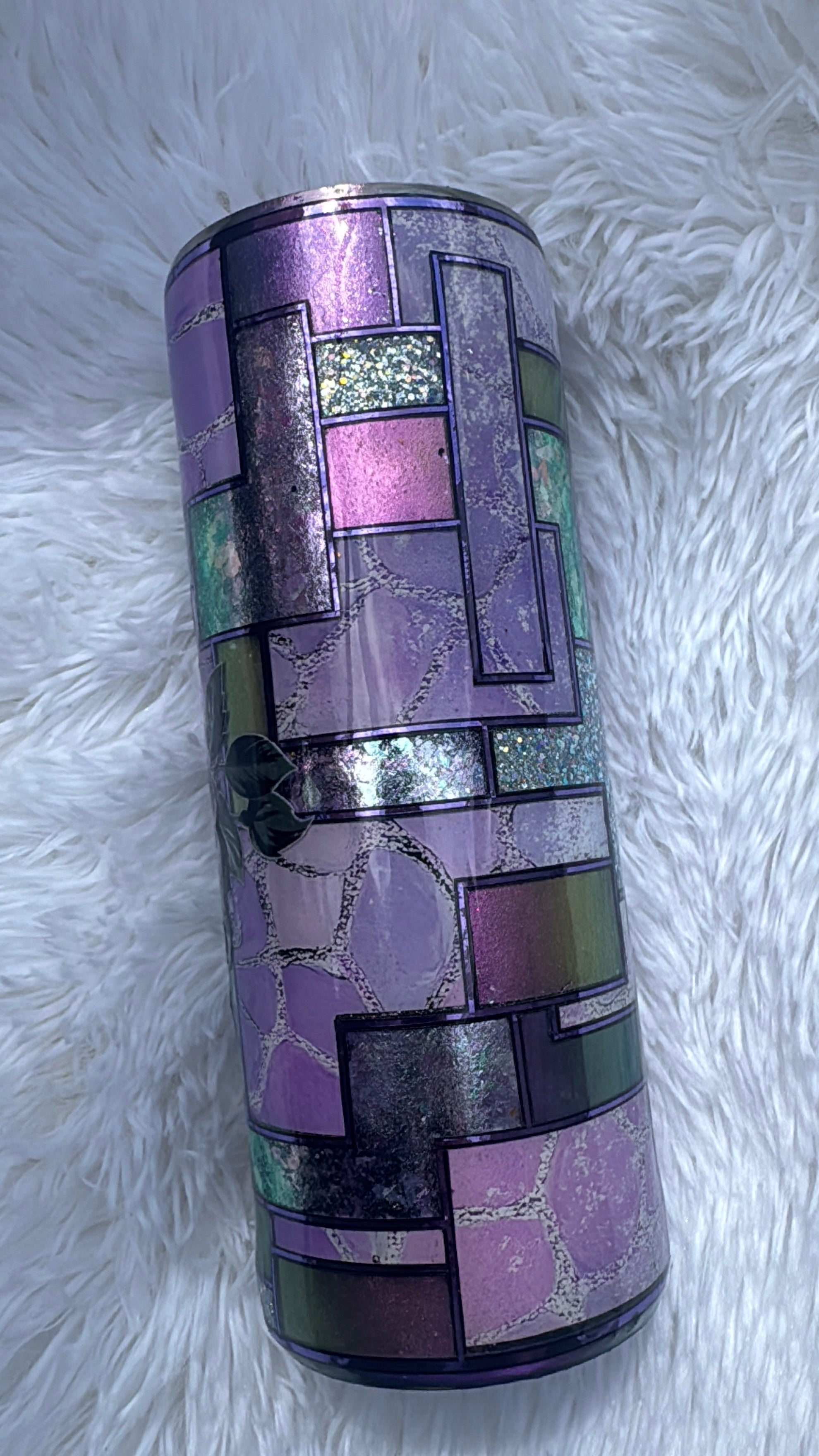 [RTS] 24oz Purple Patchwork Epoxy Tumbler
