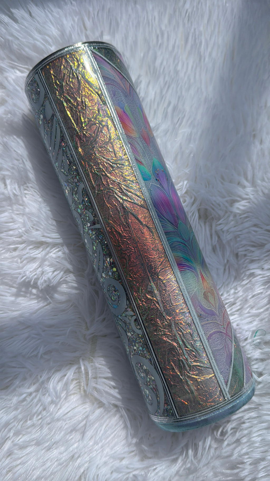 [RTS] 32oz Blue Pastel Tooled Leather Epoxy Tumbler