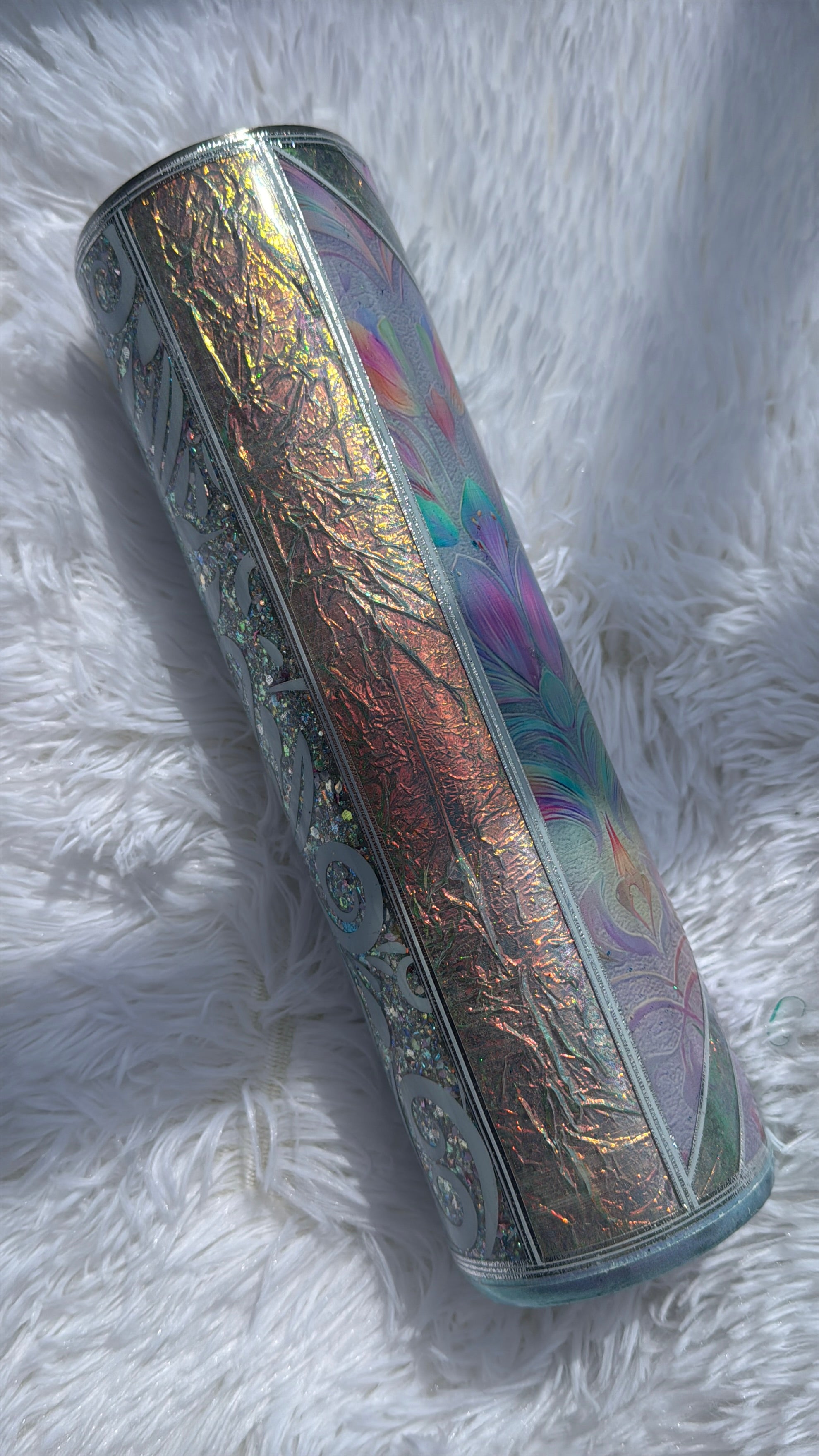 [RTS] 32oz Blue Pastel Tooled Leather Epoxy Tumbler