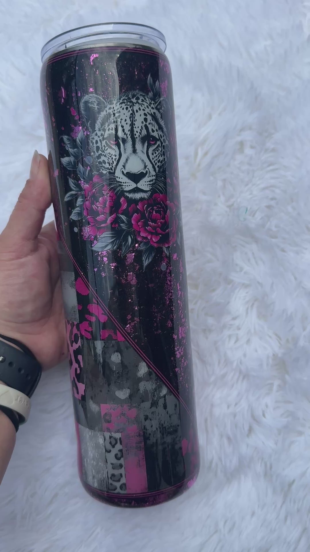[RTS] 32oz Pink Leopard Epoxy Tumbler